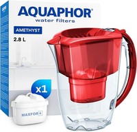 Water Filter Jug AQUAPHOR Amethyst Fridge door fit with 1 Maxfor+ Cartridge Red
