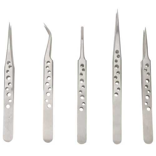 5 Pcs Precision Tweezers Professional Stainless Steel Craft Crafting - 第 1/11 張圖片