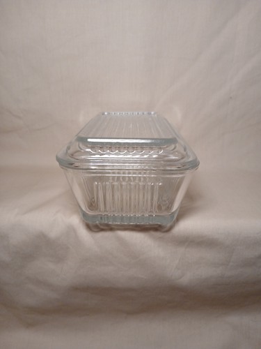 Vintage Pasabahce Glass Ribbed Refrigerator Dish With Lid - Picture 4 of 7