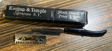 Antique Keegan & Temple &ldquo;Black Demon&rdquo; Straight Razor &ndash; Broken Blade &ndash; Box