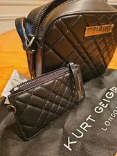 KURT GEIGER- BRIXTON Genuine Leather Camera Bag *PLUS*Matching Card Case