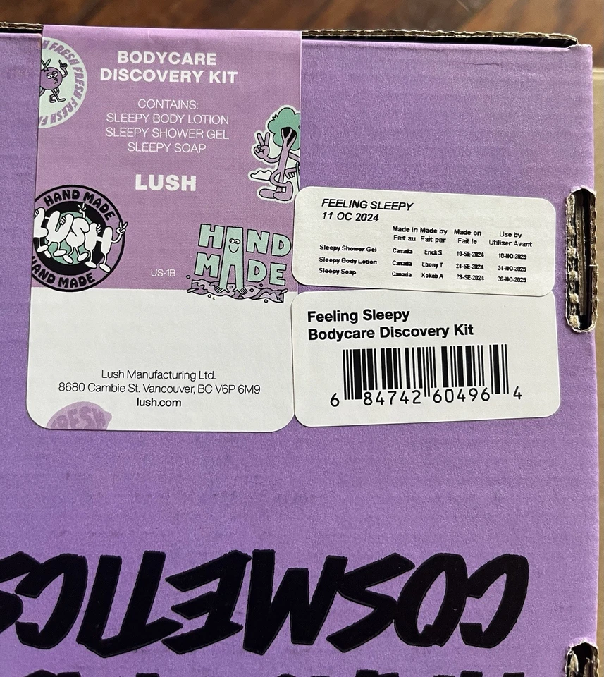 NUEVO Lush Sleepy Bodycare Discovery Kit - Gel de Ducha - Jabón - Loción Corporal Foto 3 de 4