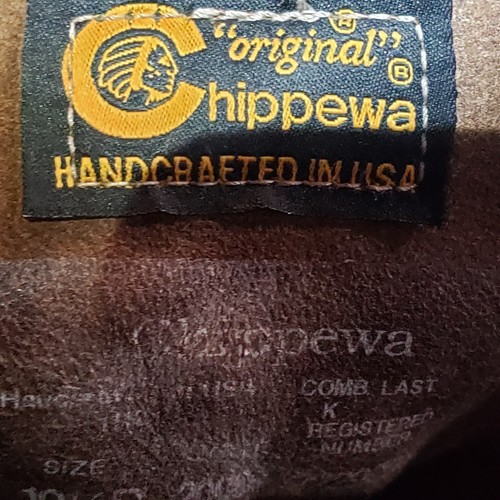 Chippewa Vintage Boots 10.5 D USA Made Vibram Sole Brown Leather - Imagen 13 de 14