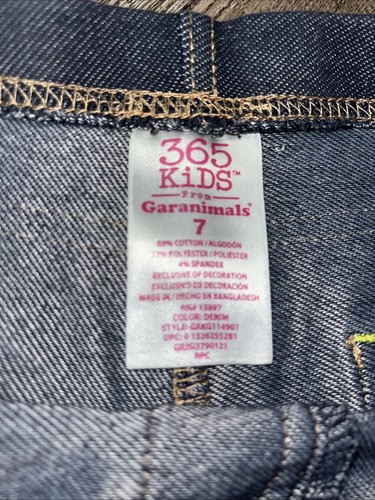 Garanimals 365 Sz 7 girls stretch biker Denim Jean Look shorts Guc - Picture 2 of 5