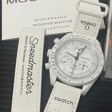 NEW Snoopy Moonswatch Mission to the Moonphase New Moon White