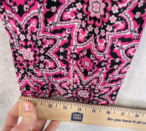 Bobbie Brooks Sleepwear Pink Fluffy Fleece Geometric Floral Pajama Pants M - Picture 8 of 10