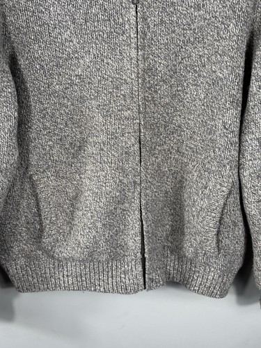 LL Bean Mens Lambswool Cotton Lined Full Zip Sweater Jacket Gray Large 291580 - Picture 3 of 10