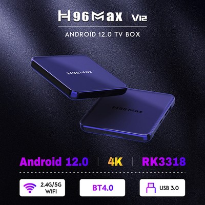 4K UHD TV-Box H96 Max V12 Mit 12.0 4GB/32GB Und 100M LAN