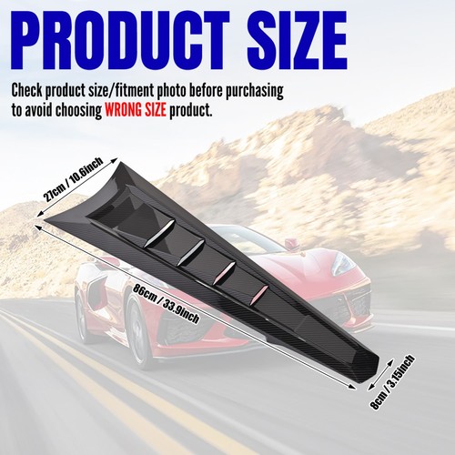 Carbon Fiber Style Rear Split Window Applique Louver Trim For Corvette C8 Coupe - Picture 11 of 16