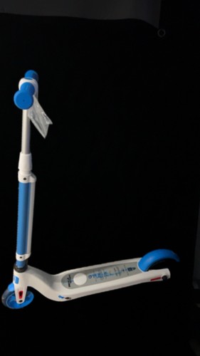 NEW Mega Motion Electric Motor Scooter; Silver/White /Blue Adjustable Handlebars