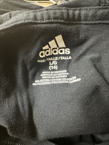 Adidas Girls Black Rainbow Logo Pullover Sweatshirt Hoodie Sz L (14/16) - Picture 10 of 11