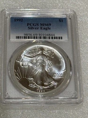 1992 Silver Eagle PCGS MS69 ~~ Blue Label ~~ Pristine  ~~ No Spots ~~ (844)
