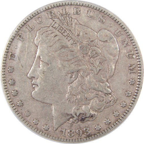 1893 Morgan Dollar VF 35 ANACS Silver $1 Coin SKU:I18653 - Picture 3 of 4