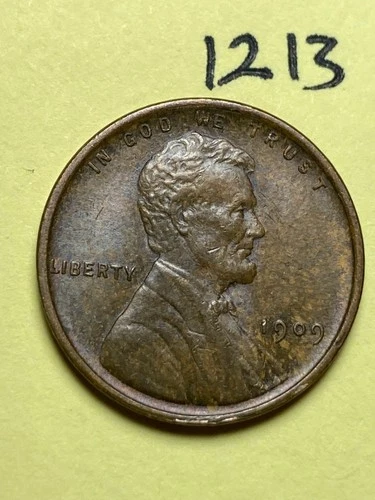 1909-VDB LINCOLN WHEAT CENT, VERY HIGH GRADE!, XF-AU #1213
