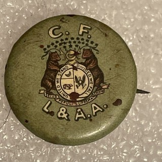 Whitehead Hoag Antique Pinback Missouri Fraternal Order C.F L&A.A. Button