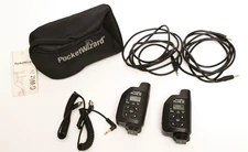 PocketWizard Plus III (2x) Model P3-FCC  Wireless Flash Trigger w/ Cables & Case