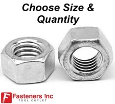 Sizes 1/4"-20 to 1-1/2" Low Carbon Grade 2 Finished Hex Nuts Zinc Plated