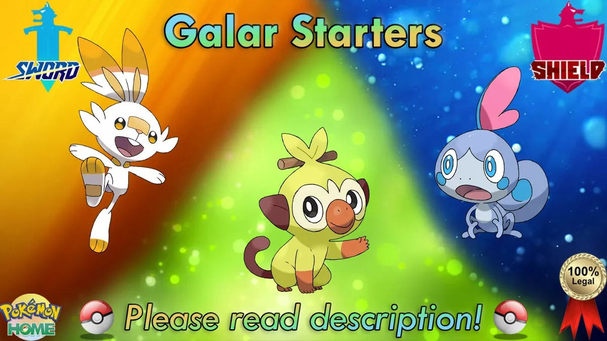 Shiny Grookey/Scorbunny/Sobble Starters Pack HA 6IV - Pokemon Sword/Shield