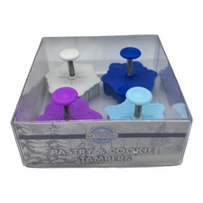 R&M International Snowflake 2016 Pastry & Cookie Stampers 4-Piece Set Winter NEW