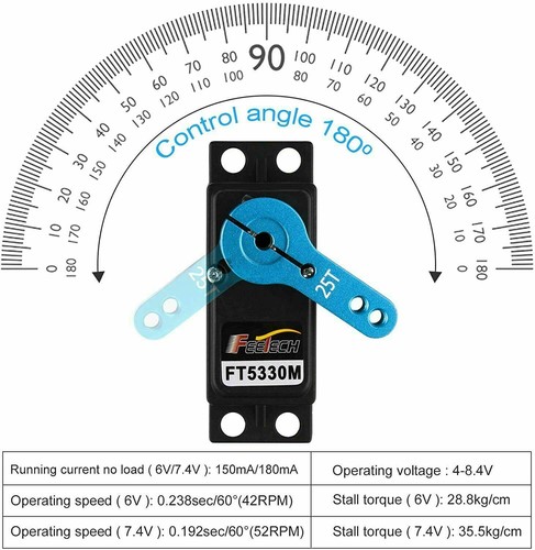 6X 35kg Metal Gear Digital Servo HIGH TORQUE & SPEED RC Car Servo Waterproof USA - Picture 8 of 10