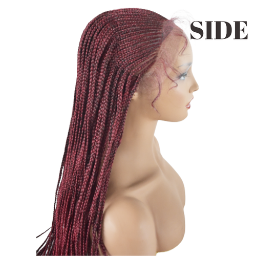 Parrucca anteriore intrecciata pizzo intrecciata scatola micro cornrow capelli bambino Kanekalon sintetica Stati Uniti - Foto 7 di 18