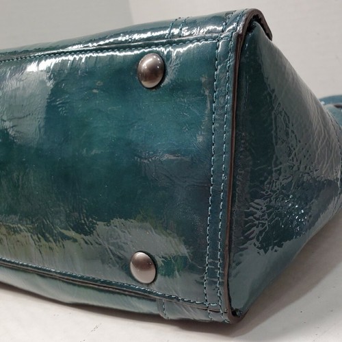 AUTHENTIC COACH FLAGSHIP ELLA TEAL PATENT LEATHER SATCHEL #16394 EUC - Bild 11 von 12