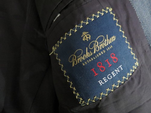 Traje delgado delantero plano ventilación lateral Regent Saxxon actual Brooks Brothers 1818 42 R - Imagen 11 de 17