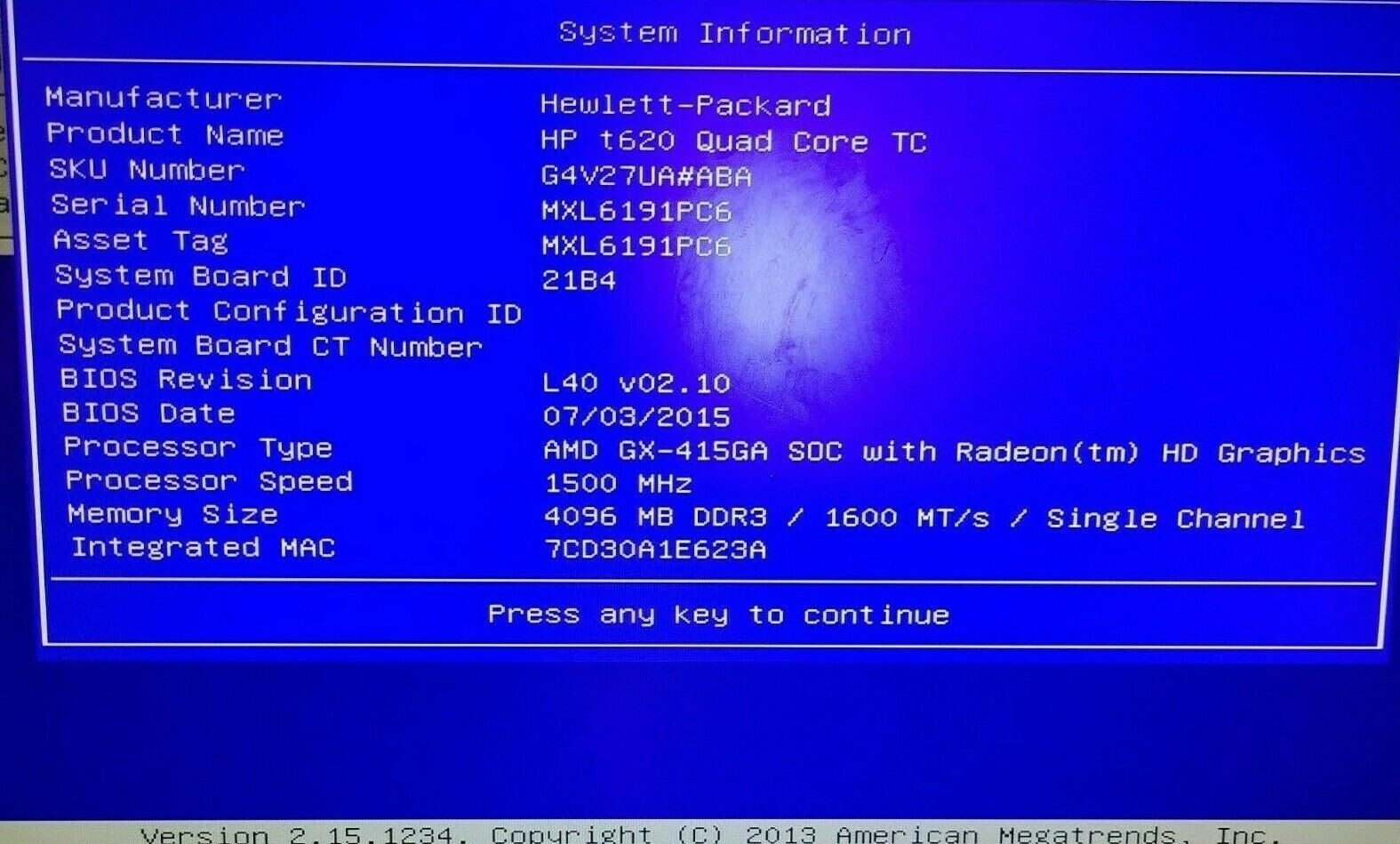 Lot of 5 HP T620 Thin Client AMD GX-415GA SOC with Radeon TPC1004-TC W ...