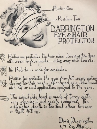 Beauty Health Advertisement Vintage Original Darrington Eye & Hair Protector - Picture 1 of 4