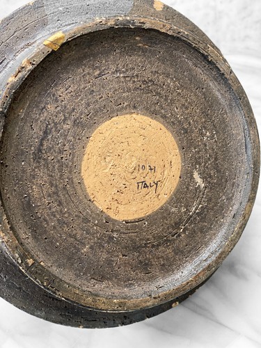 Mid-Century Italian Bitossi Chamotte Pottery Round Rimini Blue Cigar Ashtray - Picture 9 of 9