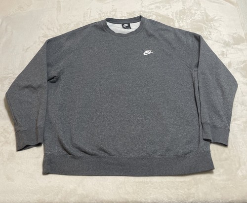 NIKE Sportswear Club Fleece Sweatshirt Men's XL Gray Logo Pullover BV2662-071 - Picture 1 of 9