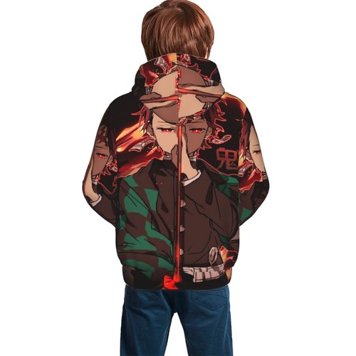 Demon Slayer Anime Youth Pullover Hoodie Casual Hooded Sweatshirts with Pocket - Picture 24 of 46