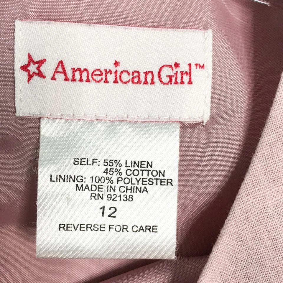 Vestido ajustado y acampanado rosa cuello redondo manga gorra tejido fiesta 12 American Girl Foto 3 de 3