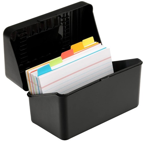 3x5 Index Card Holder with 100 Heavyweight Ruled Index Cards and