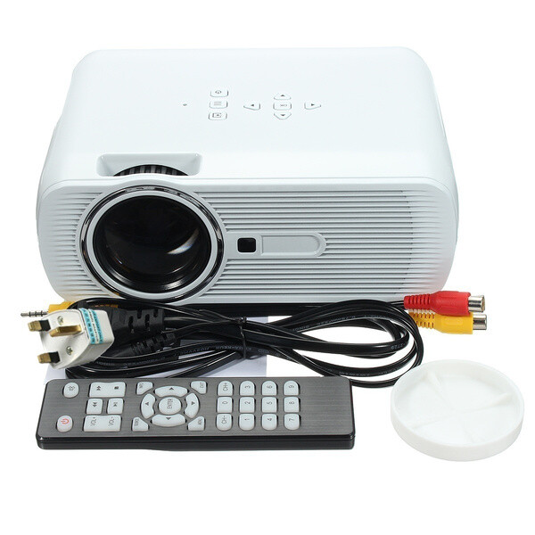 Mini Projector Multimedia LED TV VGA HDMI USB Home Theater Remote Bundle, White-image