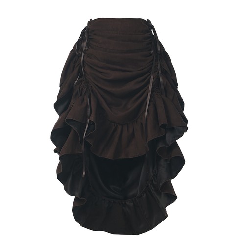 Women Gothic Steampunk Skirt Victorian High-Low Bustle Skirt Renaissance Pirate - Picture 19 of 23