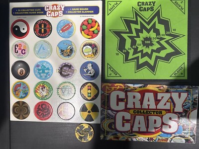 Crazy Collector Caps Kit - POGs - 20 Caps, Slammer, Mat, And Guide 