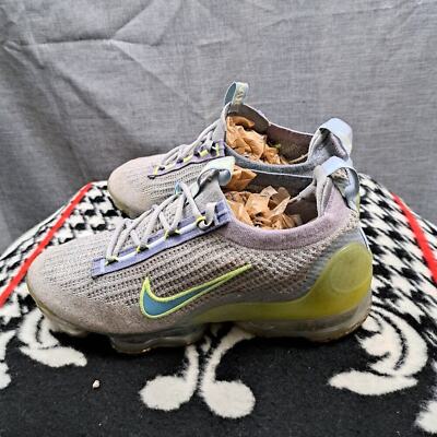 シューズ(男性用) NIKE AIR VAPORMAX Size 9 Nike Mens Air Vapormax 2021 Flyknit Grey Liquid Lime