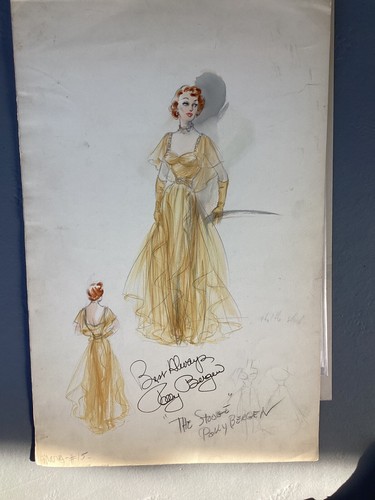 Original Costume Sketch of Polly Bergen from The Stooge, with Dean/Jerry
