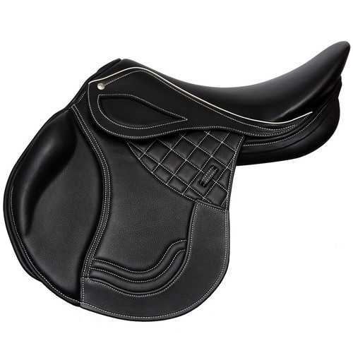 Genuine Soft Leather English Jumping Saddle Premium Horse 17.5”Black Saddle - Picture 2 of 6