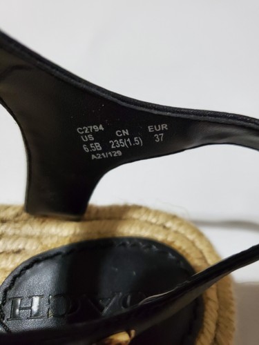 Coach Espadrilles Sandals Carissa Size 6.5 B C2794 Black - Picture 4 of 5