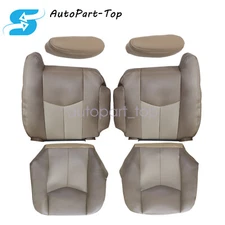 For 03-05 GMC Yukon Sierra Denali Driver & Passenger Bottom & Top Seat Cover Tan