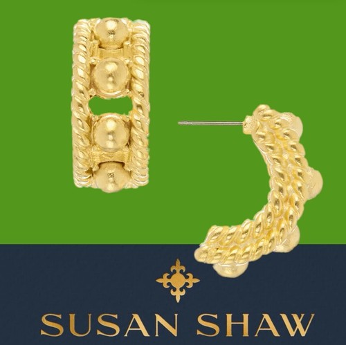 Orecchini a cerchio Susan Shaw Gioielli Oro Capri 24k TPG - Foto 5 di 11