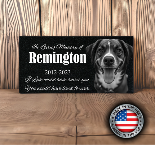 Granite Memorial Marker 6x12 Engraved Garden Stone for Pets, Humans Grave stone - Picture 3 of 24