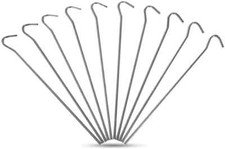 10 Heavy Duty Metal Tent Peg Garden Net Teram Cloche Camping Galvanised Steel 9"