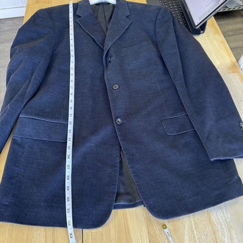 Perry Ellis Sport Coat Blazer Navy Corduroy Suit Jacket Cotton 42 Regular - Picture 11 of 16