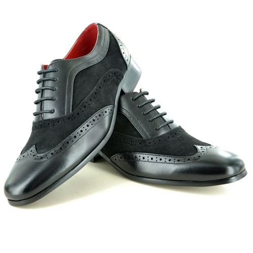 New Mens Dance Shoes Black Red White Brogue Spats Leather Lined in UK Size 6-12 - Picture 36 of 42