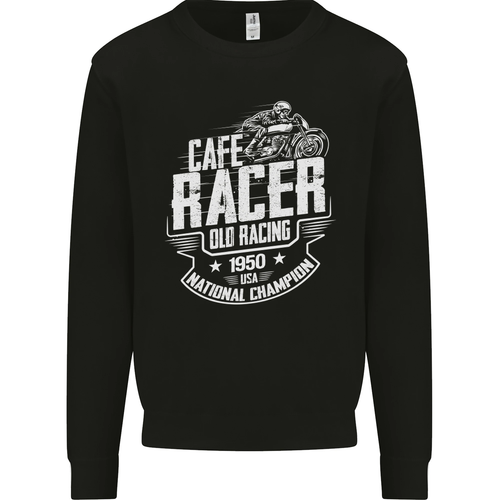 Cafe Racer Old Racing Biker Motorcycle Kids Sweatshirt Jumper - Picture 17 of 82