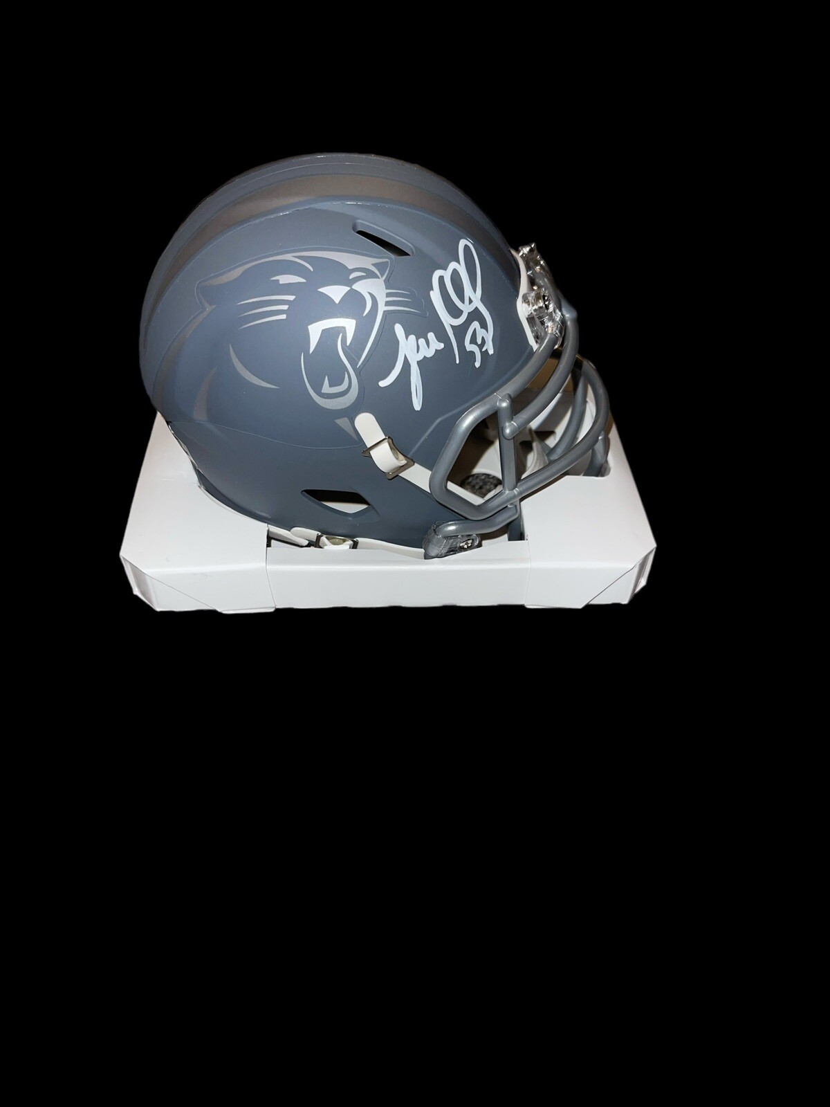 Luke Kuechly Autographed Signed Carolina Panthers NFL SLATE Mini Helmet PRO BOWL LB BAS 