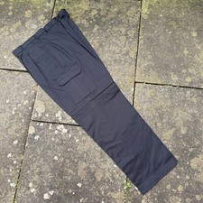 British Army Surplus MOD Police Black Cargo Combat Trousers, Churchill Workwear